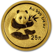 2000  1/4 oz. 25 Yuan   Frosted Ring    Gold Panda NGC MS70