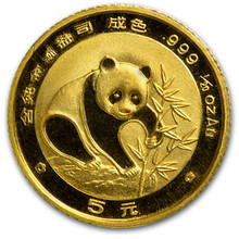1988  1/20 oz. 5 Yuan       Gold Panda NGC MS69