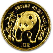1986  1/10 oz. 10 Yuan       Gold Panda NGC MS69