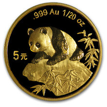 1999  1/20 oz. 5 Yuan   Large Date Plain 1   Gold Panda NGC MS69