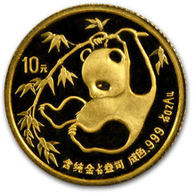 1985  1/10 oz. 10 Yuan       Gold Panda NGC MS69