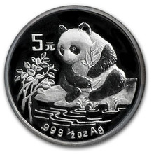 1996 1/2 oz. 5 Yuan Silver Panda NGC MS69