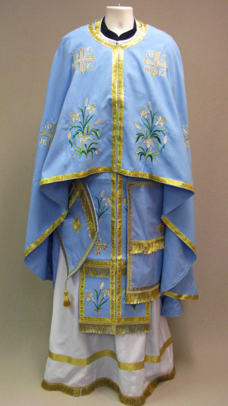 Greek Priest's Vestments: Blue #5 - 54/132 - St. Johns Monastery