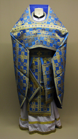 Priest Robe Russian Russian Priest's Vestments: Blue #12 - 54/150cm - St. Johns Monastery