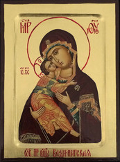 Vladimir Mother of God Icon (Mounted)