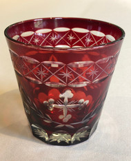 Romanian Carved Votive Glass with Cross