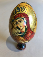 Wooden Icon Egg - Mother of God - Hand-Painted