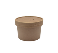 Envase con tapa color kraft 8 oz