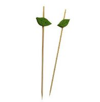 Brochetas con hojas de madera  5.5"