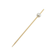 Bijou" Brochetas  de bamboo con accesorio  perla 4.75"
