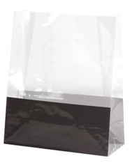 Fundas transparentes con base en negro 140 x 65 x 205 mm