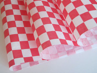 Papel rojo y blanco de cuadros 12x12 a prueba de grasa