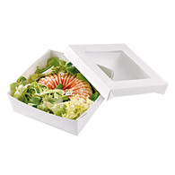 Cajas blancas cuadradas con ventanas transparentes 2.8x1.6"