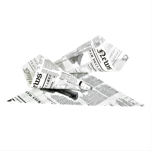 Conos De Papel A Prueba De Grasa Con Diseno De Papel Periodico 7 1x7 1 Olive Packs