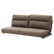 60" Neutral Brown Cloth Flip Sofa