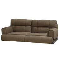 60" Cloth Brown Flip Sofa