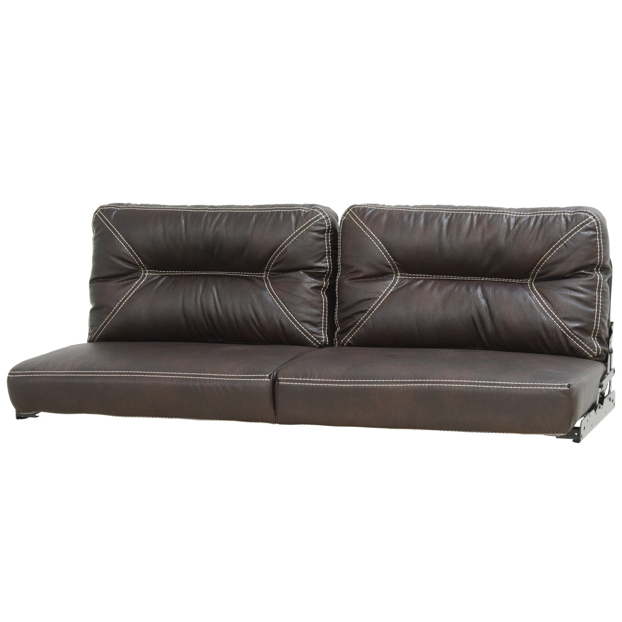 66" Chocolate Vinyl w/ White Trim Flip Sofa RV Parts Nation
