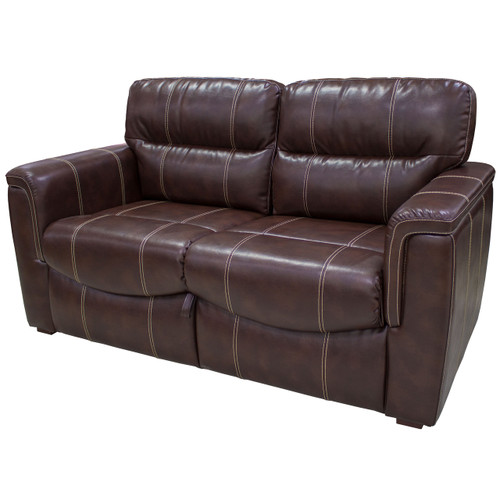 67" Dark Cherry Brown Tri-Fold Sofa