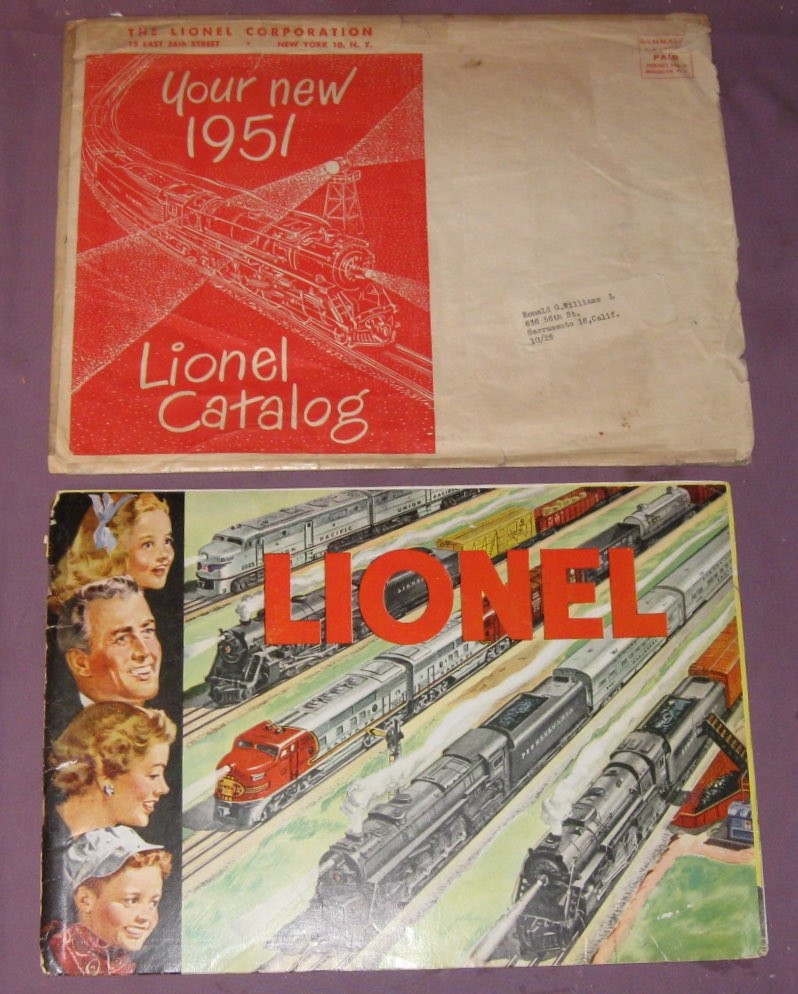 1951 Consumer Catalogue Lionel Mailing Envelope Var All Aboard 