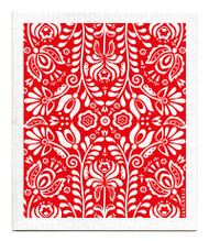 Swedish dishcloth Scandi Bloom Red