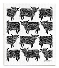 Swedish dishcloth Highland Cow - Black