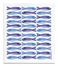 Swedish dishcloth Sardines - Blue