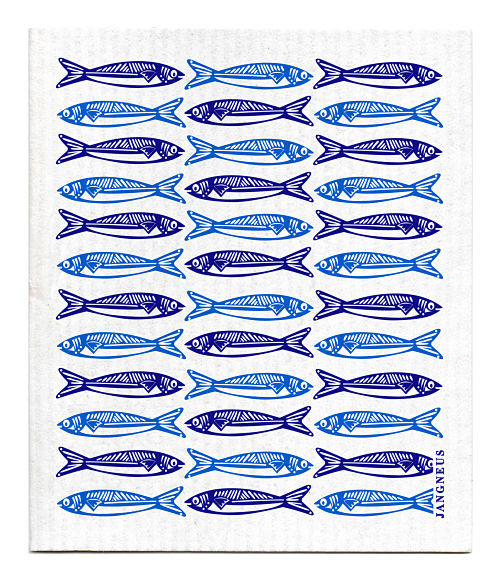 Swedish Kitchen Towels - Fish - Blue - Esthetic Living