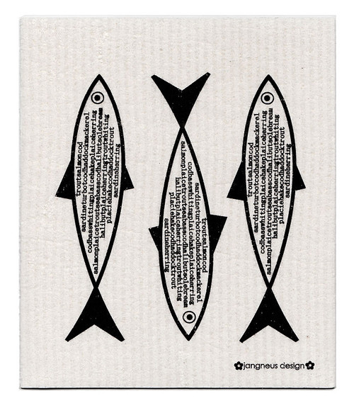 Jangneus Swedish dishcloth, Black Fish, 100% biodegradable