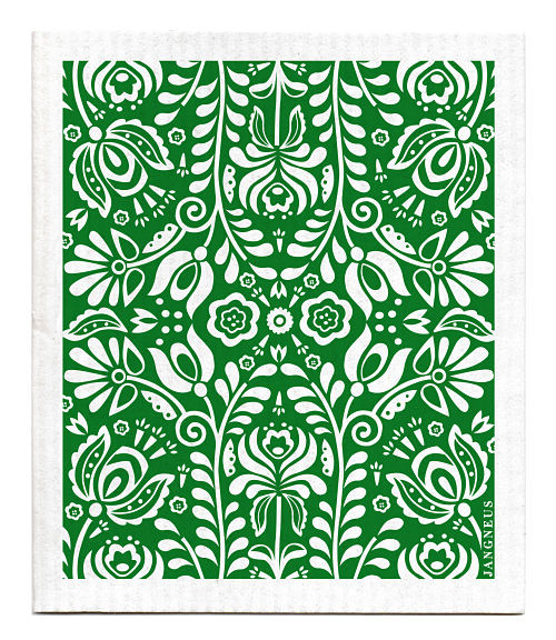Amazing Swedish Dishcloth - Scandi Bloom Dark Green - Thumbnail 5