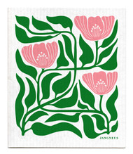 Swedish Dishcloth - Flower - Green/Pink
