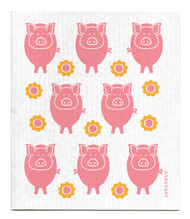 Swedish Dishcloth - Pigs - Pink