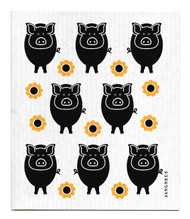 Swedish Dishcloth - Pigs - Black