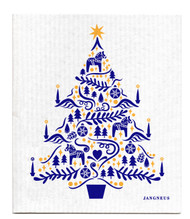 Swedish Dishcloth - Scandi Tree - Blue