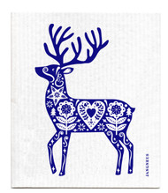 Swedish Dishcloth - Reindeer - Blue