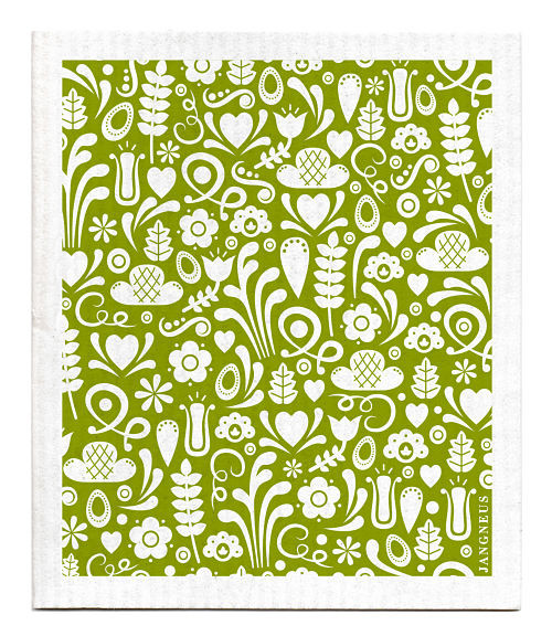 Jangneus Swedish dishcloth, Green Dala, 100% biodegradable