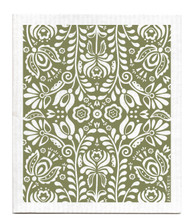 Swedish Dishcloth - Scandi Bloom - Olive Green