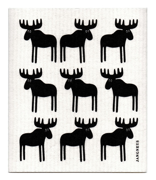 Jangneus Swedish dishcloth, Black Moose, 100% biodegradable