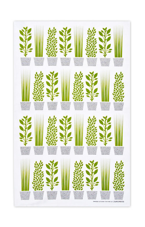 Jangneus - Swedish Tea Towels - Herbs - Green - 100% cotton