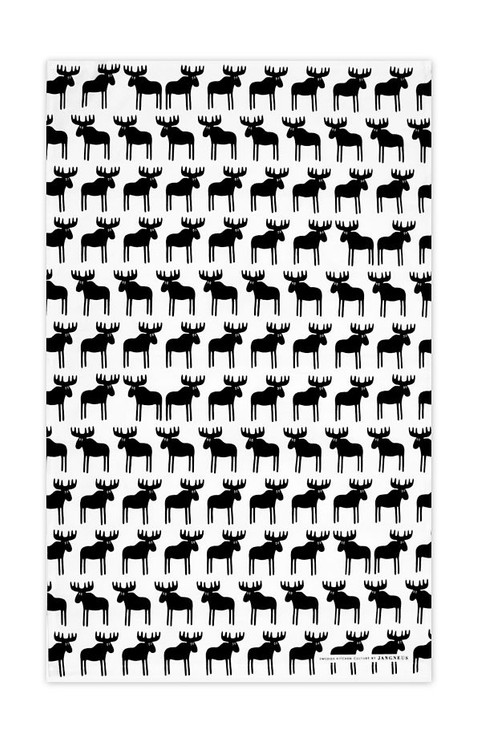 Jangneus Swedish Tea Towels - Moose - Black - 100% cotton
