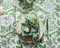 Floral green tablecloth from Chamois in Denmark