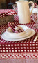 Red check tablecloth from Chamois in Denmark