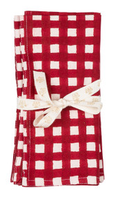 Napkin from Chamois in Denmark - Check - Red - Set of 2 - 20" SQ