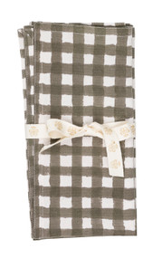 Napkin - Check - Brown - Set of 2 - 20" SQ