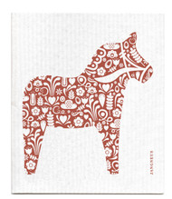 Swedish Dishcloth - Dala Horse - Red