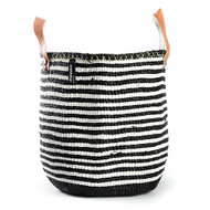 Kiondo Basket - Thin Stripes Black & White with Handle