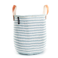 Kiondo Basket - Thin Stripes Light Blue & White with Handles