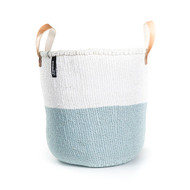 Kiondo Basket - Light Blue & White with Handles