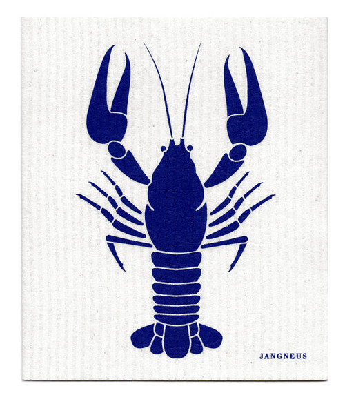 Jangneus Swedish dishcloth, Crayfish - Blue, 100% biodegradable