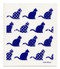 Swedish dishcloth 100% biodegradable 7 by 8 inches, Blue cats by Jangneus