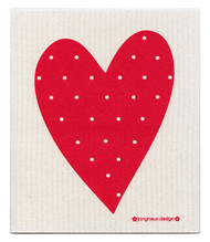 Swedish Dishcloth - Heart - Red